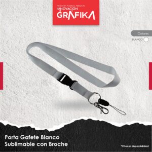 Porta Gafete Blanco Sublimable con Broche