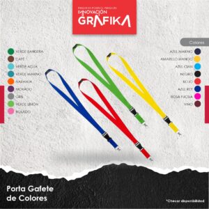 Porta Gafete de Colores