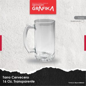 Tarro Cervecero 16 Oz Transparente