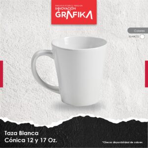 Taza Blanca Cónica 12 y 17 Oz